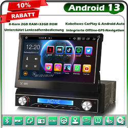 Android 13 8-Kern 1 Din Autoradio GPS Navi CarPlay DAB+ WiFi BT 5.0 USB 32GB DSP