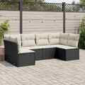 Gartenmöbel Sofa Garnitur Lounge Sitzgruppe 6-tlg. Schwarz Poly Rattan vidaXL