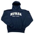 Champion Kapuzen Pullover Herren S Blau Nevada Wolf Pack Sweatshirt bestickt