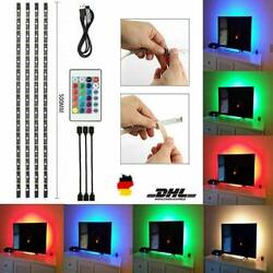 4X TV Hintergrund-Beleuchtung LED Band Backlight USB Licht Stripe Streifen RGB