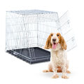 Hundekäfig faltbar Hundegitterbox Hundetransportbox Metall Hundebox Zimmerkennel