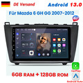 Für Mazda 6 GH GG 2007-2012 6+128G Android 13 Autoradio GPS NAVI Carplay BT DAB+