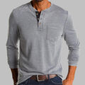 Herren Langarmshirt Longsleeve Henley T-Shirt Langarm Basic Top Shirt Sweatshirt