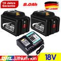 2x 18V Original Akku Makita BL1860 8AH Li-ion mit LED BL1850 BL1830 / Ladegerät