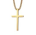 18k Goldkette vergoldet Kreuz Gold Anhänger mit Halskette Gold Herren Damen ^-^