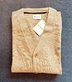 NEU! GANT Classic Cotton V Cardigan Strickjacke 2XL XXL Khaki Beige Pullover