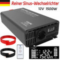Wechselrichter 12V 230V Reiner Sinus Spannungswandler 1500W 3000W LCD Inversor