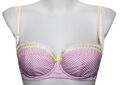 DAMEN BH BÜGEL PUSH UP BÜGEL WEISS ROSA KARIERT KARO FIFI CHACHNIL Gr. 34 CUP C