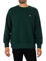 GANT Herren Sweatshirt mit Logo in regulärer Passform, Grün