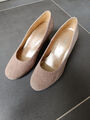 Gabor Damen Pumps Nubukleder beige Gr. 5.5 (38.5) fast neu 6cm Absatz