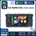 AUTO CarPlay Android13 GPS Navi Bluetooth BT RDS Autoradio für BMW E46 1998-2006