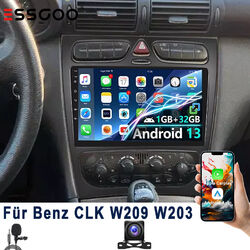 Für Mercedes Benz C-Klasse W203 W209 Android13 Carplay Autoradio 32G GPS Nav KAM