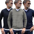 Gabicci Herren Strickpullover Langarm V-Ausschnitt Strick Winter warmer Pullover Pullover