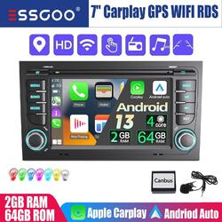 Für Audi A4 S4 RS4 B6 B7 B8 8E 64G Carplay Android 13 Autoradio GPS Navi RDS BT