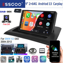 DAB+ 64G Carplay Android 13 Autoradio GPS Navi WIFI KAM Für BMW X3 E83 2004-2012