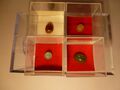 Micromount, Cabochons Sammlung: 4 verschiedene Schmucksteine aus Niederschlesien