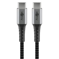 goobay USB C Kabel 2,0 m schwarz, grau, 1 St.