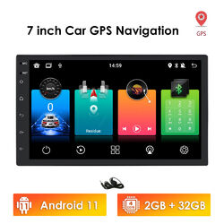 Android 11 7" 2 DIN AUTORADIO Mit GPS Navigation NAVI BLUETOOTH WIFI DOPPEL MP5