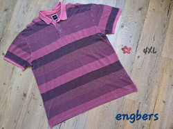 engbers ❤️ Piqué Poloshirt mit Blockstreifen Magenta rot Gr. 4XL 👉 wie NEU