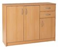 Kommode Sideboard Highboard Schrank Anrichte mit 3 Türen 2 Schubladen Buche