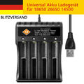 Akku Ladegerät für 4-fach 18650 Akkus Batterieladegerät Lithium Batterien Li-Ion