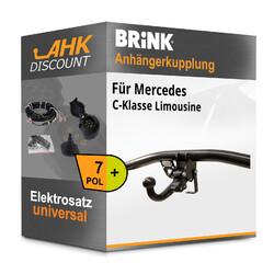 Für Mercedes C-Klasse Limousine 07-14 BRINK Anhängerkupplung abnehmbar + 7poligBRINK abnehmbar 493500 & TRAIL-TEC universal WYR993207R