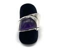 925/- Silberring, Amethyst, Cabochon, Muster, Gr. 58, Damen, guter Zustand