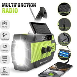 Solar Radio Kurbelradio Tragbares Notfall AM/FM LED lampe USB Handyladefunktion