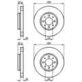 2x BOSCH BREMSSCHEIBEN 280mm BELÜFTET INNENBELÜFTET VORNE passend für VOLVO 850