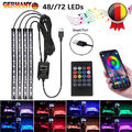 4x RGB LED Innenraumbeleuchtung Auto KFZ Ambiente Fußraumbeleuchtung mit Control