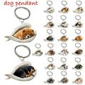 Cat Dog Sleeping Angel Acrylic Keychain Gifts 2024