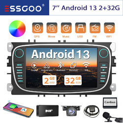 DAB 32G Android 13 Autoradio KAM Für Focus 2 Mondeo S-Max C-Max Kuga GPS Carplay