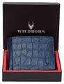 WILDHORN® Carter Leder Geldbörse für Herren (blau Kroko) - kostenloser Versand