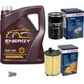 BOSCH inspektionspaket 5 L MANNOL 5W-30 Energy für VW Golf V 1.6 Audi A3