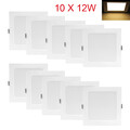 10X12W LED Panel Einbaustrahler Deckenleuchte Einbau Leuchte Eckig Spot Warmweiß