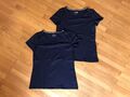 Esprit 2er Pack T-Shirts Blau Gr. L Rundhals Kurzarm Baumwolle Elasthan