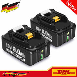 2X 8000mAh Akku Für Makita 18V 8.0Ah BL1860 BL1850 BL1840 BL1830 Ersatzakku LED