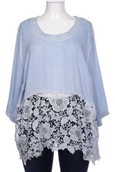 sheego Bluse Damen Oberteil Hemd Hemdbluse Gr. EU 52 Hellblau #0pn5zba