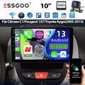 Android13 Carplay 4+64G Autoradio Navi BT Für Toyota Aygo Peugeot 107 Citroen C1