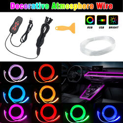 Auto USB RGB LED Ambientebeleuchtung Innenraumbeleuchtung Glasfaser 64Farben