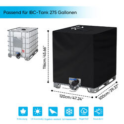 1000L IBC Tank Abdeckung wasserdicht UV-Folie Schutzhülle Regenwassertank Cover