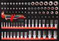 KS Tools 811.0099 1/4'' + 3/8'' + 1/2'' Steckschlüssel-Satz in Schaumstoffeinlag