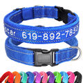 Hundehalsband Bestickt mit Name Telefonnummer Personalisiert Reflektierend Nylon