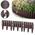 10PCS Rasenkante Beeteinfassung Palisaden-Holzoptik Beetumrandung Garten 2,8m