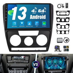 10" 4+64G Carplay DAB+ Autoradio Android 13 GPS AHD Für Skoda Octavia 2 08-2013