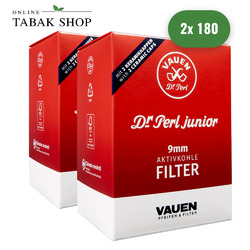 2 x 180 (360x) Vauen Dr. Perl Aktiv Kohle Pfeifenfilter 9mm Aktivkohlefilter NEU