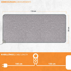 Heizmatte Heizteppich Wärmematte Schreibtischheizung Thermostat Timer PVC Matte