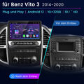 DAB+ Autoradio Carplay Android13 GPS Navi WIFI BT SWC Für Benz Vito W447 14-2022