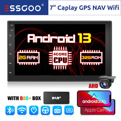 Android 13 32G DAB+ CarPlay 7 Zoll Autoradio mit GPS Navigation USB 2 DIN Kamera