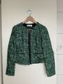 GERRY WEBER Damen Jäckchen Tweed Blazer Gr. 36 Grün Neuwertig